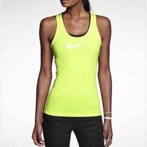 Nike Pro Women's Neon Yellow Dri-Fit Tank Top - Size S
